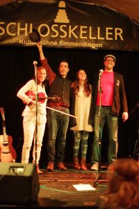 Oliver, Konrad, Rabea, Katharina im Schloßkeller Emmendingen